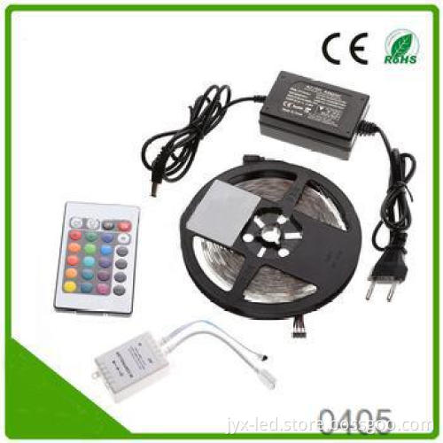 SMD 5050 RGB LED Strip Light 5M/Lots IP20 LED Ribbon Tape+44Key IR Remote Controller+12V 3A Power Adapter Kit